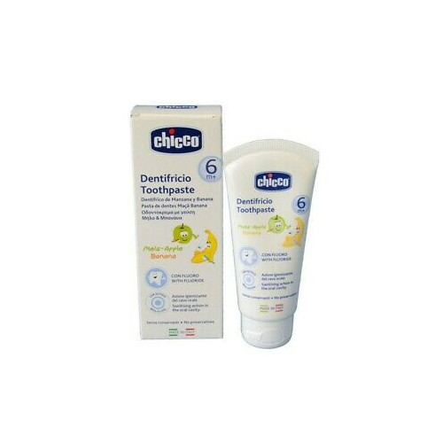 Chicco паста за зъби ябълка и банан 6М+ 50 мл
