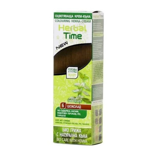 Herbal Time Оцветяваща крем-къна за коса Цвят 06 Шоколад 75 мл