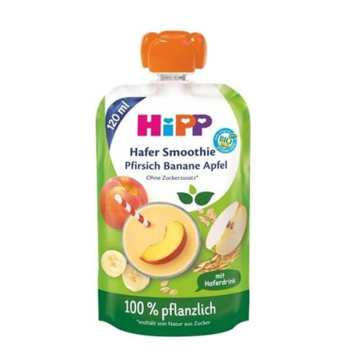 Hipp Смути праскова, ягода, ябълка и овес 12М+ 120 гр