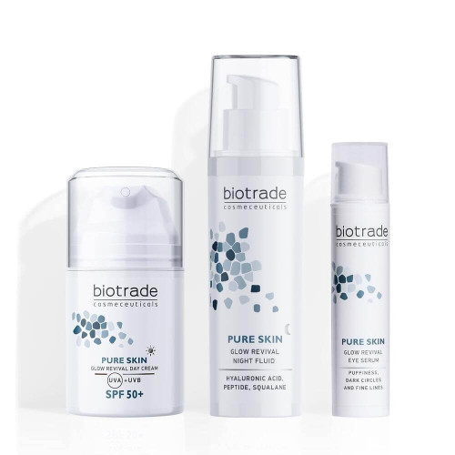 Biotrade Pure Skin Озаряващ дневен крем SPF50+ 50 мл + Biotrade Pure Skin Озаряващ нощен флуид 50 мл + Biotrade Pure Skin Озаряващ околоочен серум 15 мл Комплект