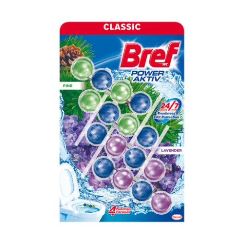 Bref Classic WC Power Active Pine/Lavender Ароматизатор за тоалетна 4 х 50 гр