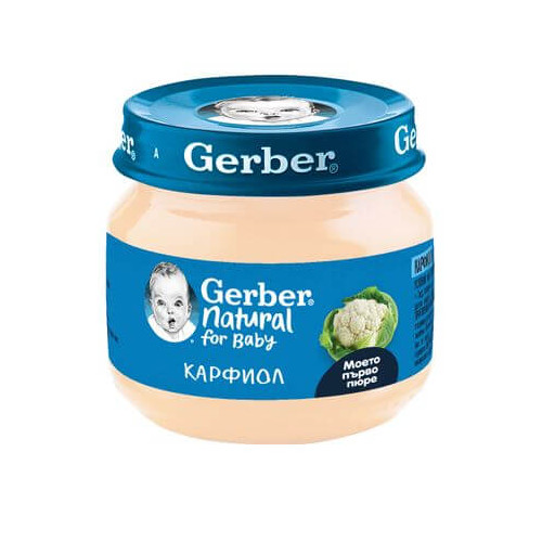 GERBER® Храна за бебета Карфиол пюре Моето първо пюре бурканче 80 гр