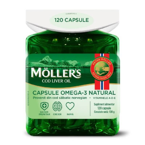Möller’s Omega-3 Масло от черен дроб на треска х 120 капсули