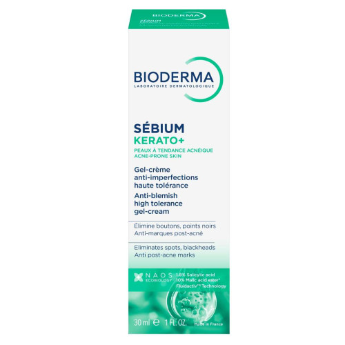 Bioderma Sebium Kerato+ Гел-крем против белези и несъвършенства за акнеична кожа 30 мл