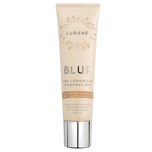 LUMENE VEGAN BLUR Дълготраен веган фон дьо тен 16h SPF15, 4 Warm Honey 30 мл