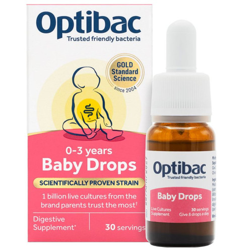 OptiBac Probiotics Baby Drops Пробиотик за бебета и деца 0-3 години 10 мл