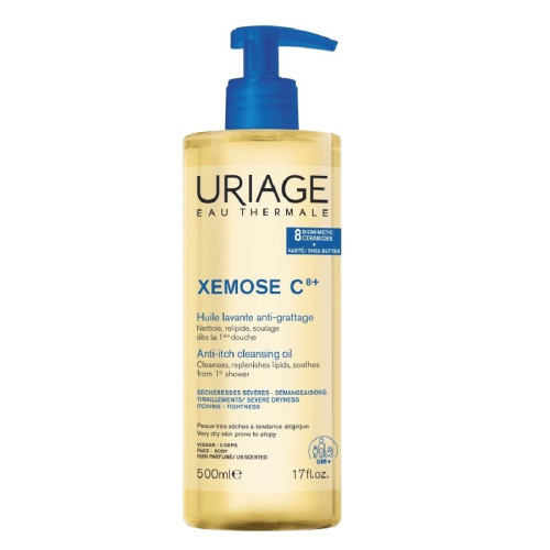 Uriage Xemose C8+ Почистващо душ олио за лице и тяло 500 мл