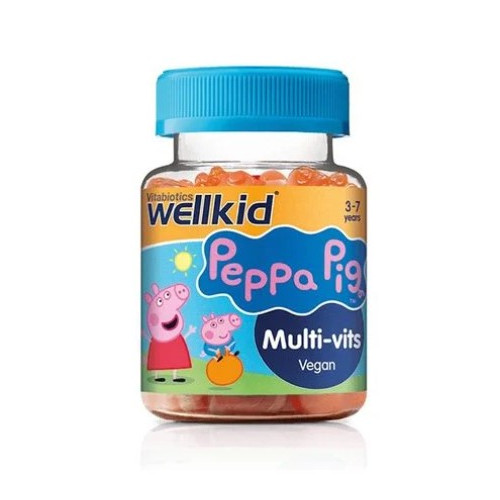 Wellkid Peppa Pig Мултивитамини с вкус на ягода за деца x30 желирани таблетки Vitabiotics 
