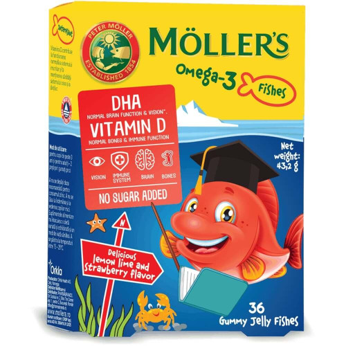 Möller’s Омега-3 желирани рибки с вкус на ягода х 36 броя