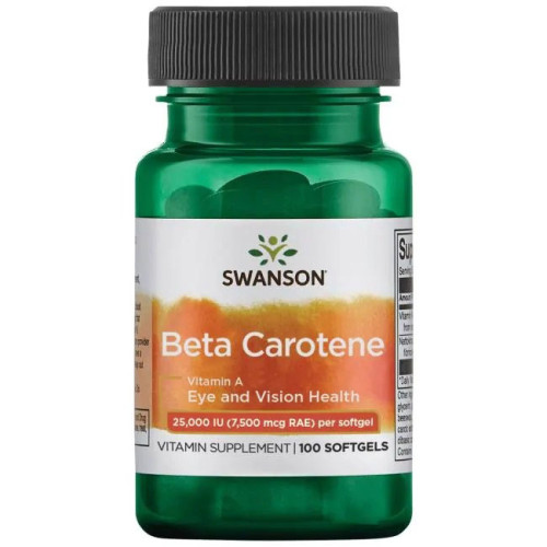 Swanson Beta-Carotene (Vitamin A) Бета-каротин (Витамин А) 25000 IU х 100 капсули