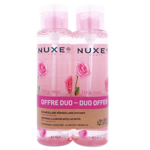 Nuxe Very Rose 3в1 Успокояваща мицеларна вода 400 мл х 2 бр Комплект