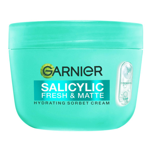 Garnier Salicylic Sorbet Хидратиращ крем за лице с 5% ниацинамид, салицилова киселина и азиатска центела 85 мл