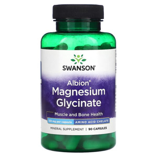 Swanson Chelated Magnesium Албион Хелатиран Магнезиев Глицинат х 90 капсули