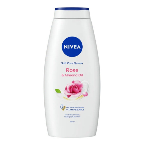 Nivea Rose & Almond Oil Подхранващ душ-гел за тяло с аромат на рози 500 мл
