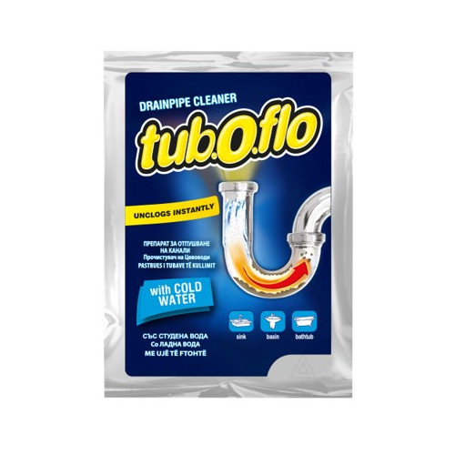 Tub.o.flo препарат за отпушване на канали със студена вода саше 55 г