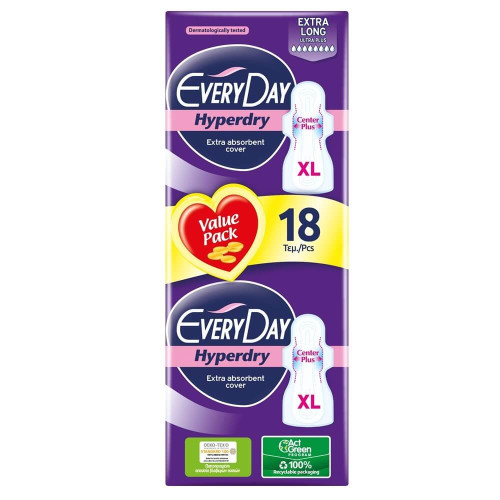 Everyday Hyperday Extra Long Дамски превръзки XL 8 капки 18 бр