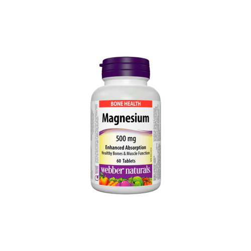 Webber Naturals Magnesium Магнезий 500 мг x 60 таблетки с оптимална абсорбция