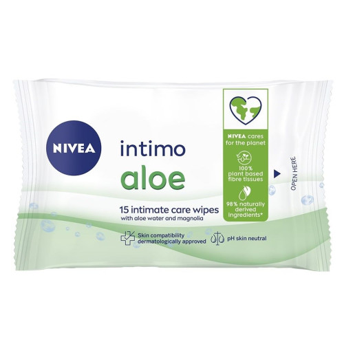 Nivea Intimo Water Интимни мокри кърпи с алое 15 бр