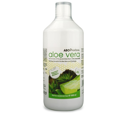 AboPharma Aloe Vera гел за пиене с 91% сок от алое вера и 9% пчелен мед 1000 мл