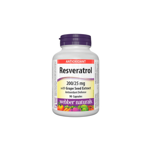 Webber Naturals Resveratrol with Grape Seed Extract Ресвератрол 200 мг с Гроздово семе 25 мг х 90 капсули 
