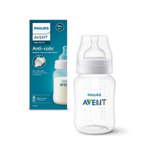 Avent Anti-Colic Бутилка с биберон със слаб поток 1М+ 260 мл