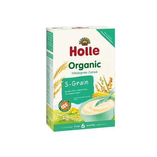 Holle Био бебешка каша с 3 зърна без глутен 6М+ 250 гр