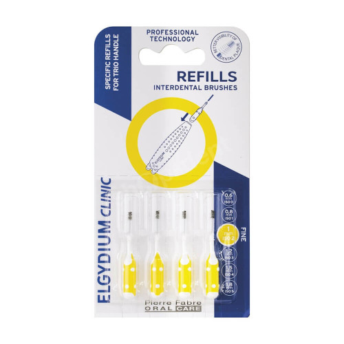 Elgydium Clinic Trio Refill Пълнител за интердентални четки за тесни пространства жълт 1,0 mm