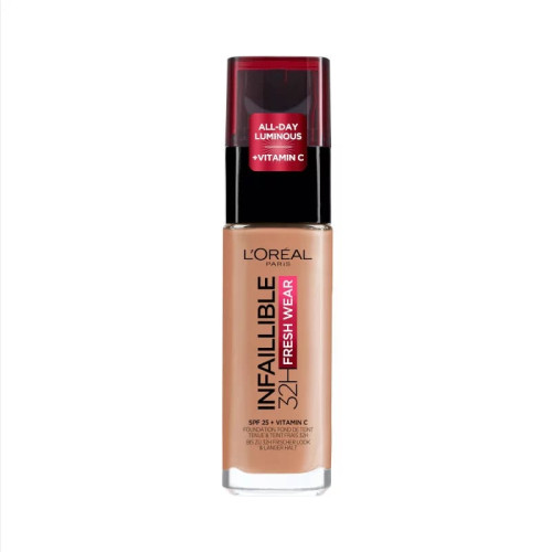 L’Oreal Infallible 32H Fresh Wear Дълготраен фон дьо тен със слънцезащитен фактор SPF25 300 Amber 30 мл