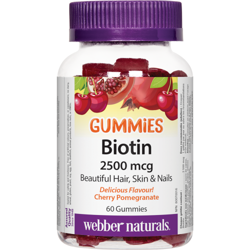 Webber Naturals Биотин Гъми 2500 мкг х 60 желирани таблетки