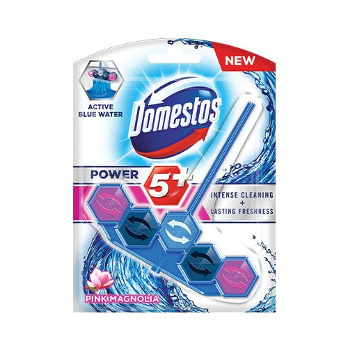 Domestos WC Power 5 Pink Duo Тоалетно блокче синя вода 2 x 48 г