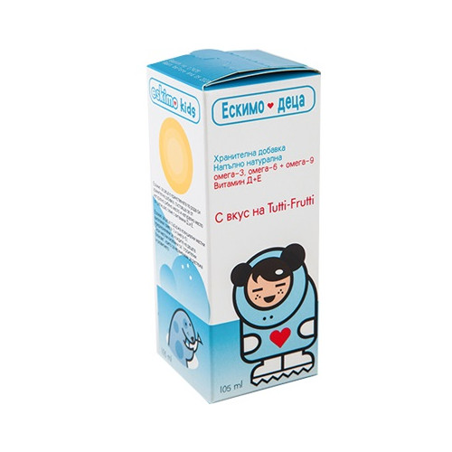 Eskimo Kids Естествено рибено масло за деца Омега 3-6-9 + витамини D и Е х 105 мл Cardinova