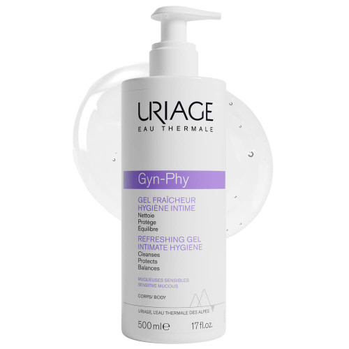 Uriage Gyn-Phy Защитаващ освежаващ почистващ интимен гел за чувствителна кожа 500 мл