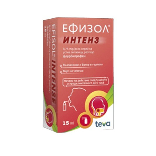 Ефизол интенз 8.75 мг спрей с вкус на череша 15 мл Teva