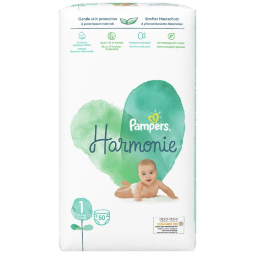 Пелени Pampers Harmonie Размер 1 New born 50 бр 