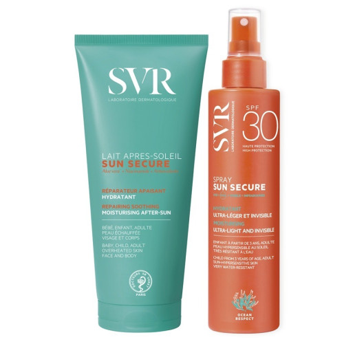 SVR Sun Secure Dry-touch Слънцезащитен спрей SPF30 200 мл + SVR Sun Secure Après-soleil Мляко за след слънце 200 мл Комплект