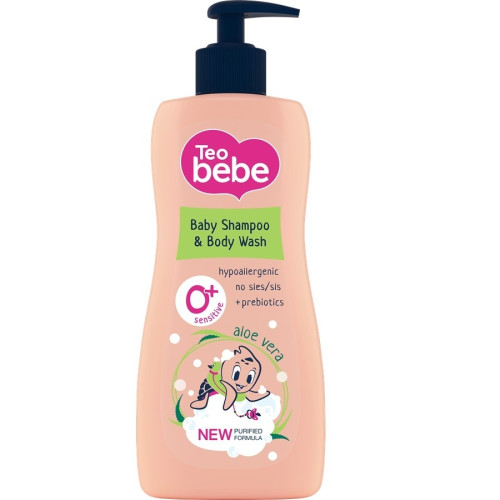 Тeo Bebe Шампоан и Душ гел 2в1 с екстракт от алое вера 400 мл