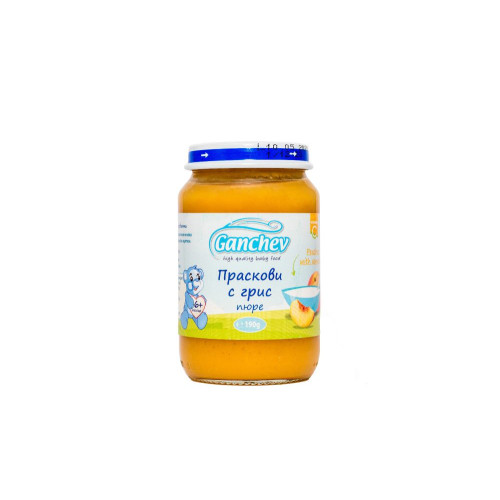 Ganchev Пюре праскови с грис 6М+ 190 гр