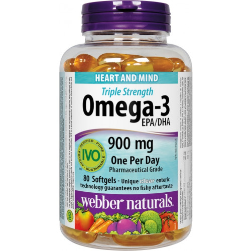 Webber Naturals Omega-3 Triple Strenght Омега-3 тройна концентрация 1425 мг х 80 софтгел капсули