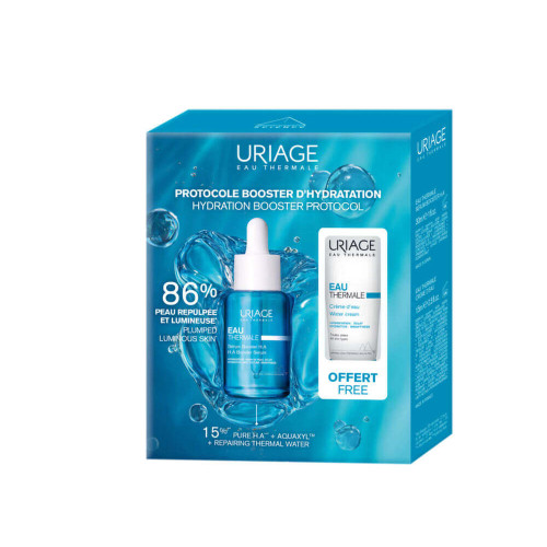 Uriage Eau Thermale Хиалуронов серум за лице 30 мл + Uriage Eau Thermale Термален хидратиращ крем за всеки тип кожа 15 мл Комплект