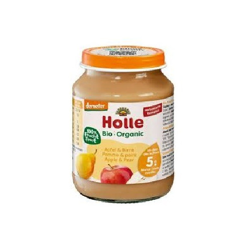 Holle Био пюре ябълка и круша 5М+ 190 гр