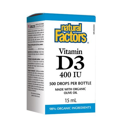 Natural Factors Vitamin D3 течен за бебета и деца 400 IU 15 мл / 500 дози