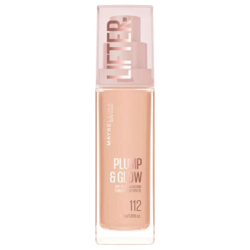 Maybelline Lifter Plump & Glow Фон дьо тен за естествен и сияен завършек, цвят 112