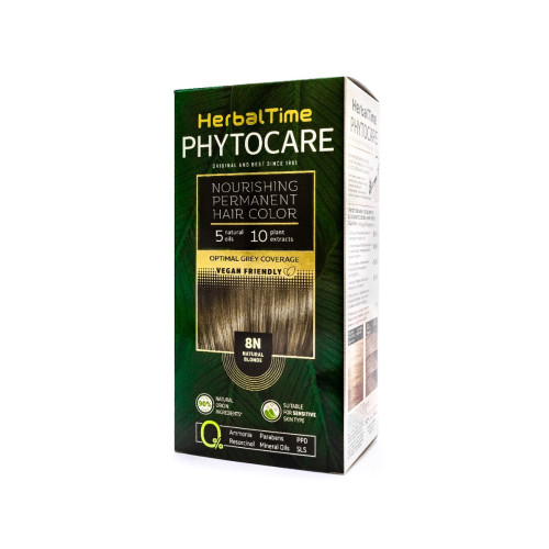 Herbal Time Phytocare Подхранваща трайна боя за коса 8N Натурално рус