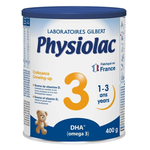 Physiolac 3 Адаптирано мляко за малки деца от 1 до 3 години 400 г
