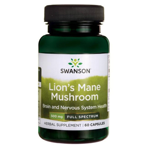 Swanson Lion's Мane Мushroom Гъба Лъвска грива 500 мг х 60 капсули
