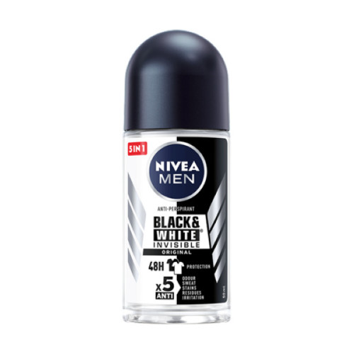  Nivea Men Black & White Invisible Original Дезодорант рол-он против изпотяване за мъже 50 мл