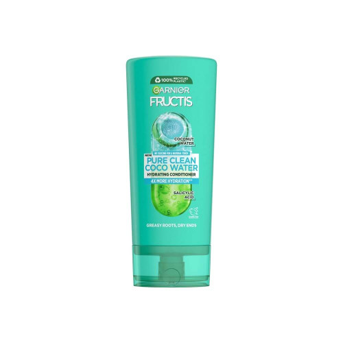 Garnier Fructis Hydra Pure Coconut Water Укрепващ балсам за коса с кокосова вода за мазни корени и сухи краища 200 мл