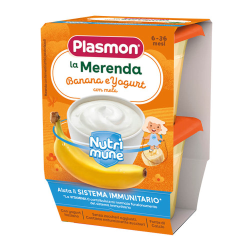 Plasmon Nutrimune Млечен десерт банан и йогурт 6М+ 2 х 120 г