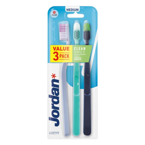 Jordan Clean Smile Medium Четка за зъби х 3 бр