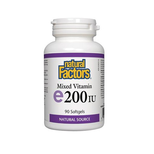 Natural Factors Mixed Vitamin E 200 IU Токофероли микс - естествена форма на витамин Е 100 мг х 90 капсули